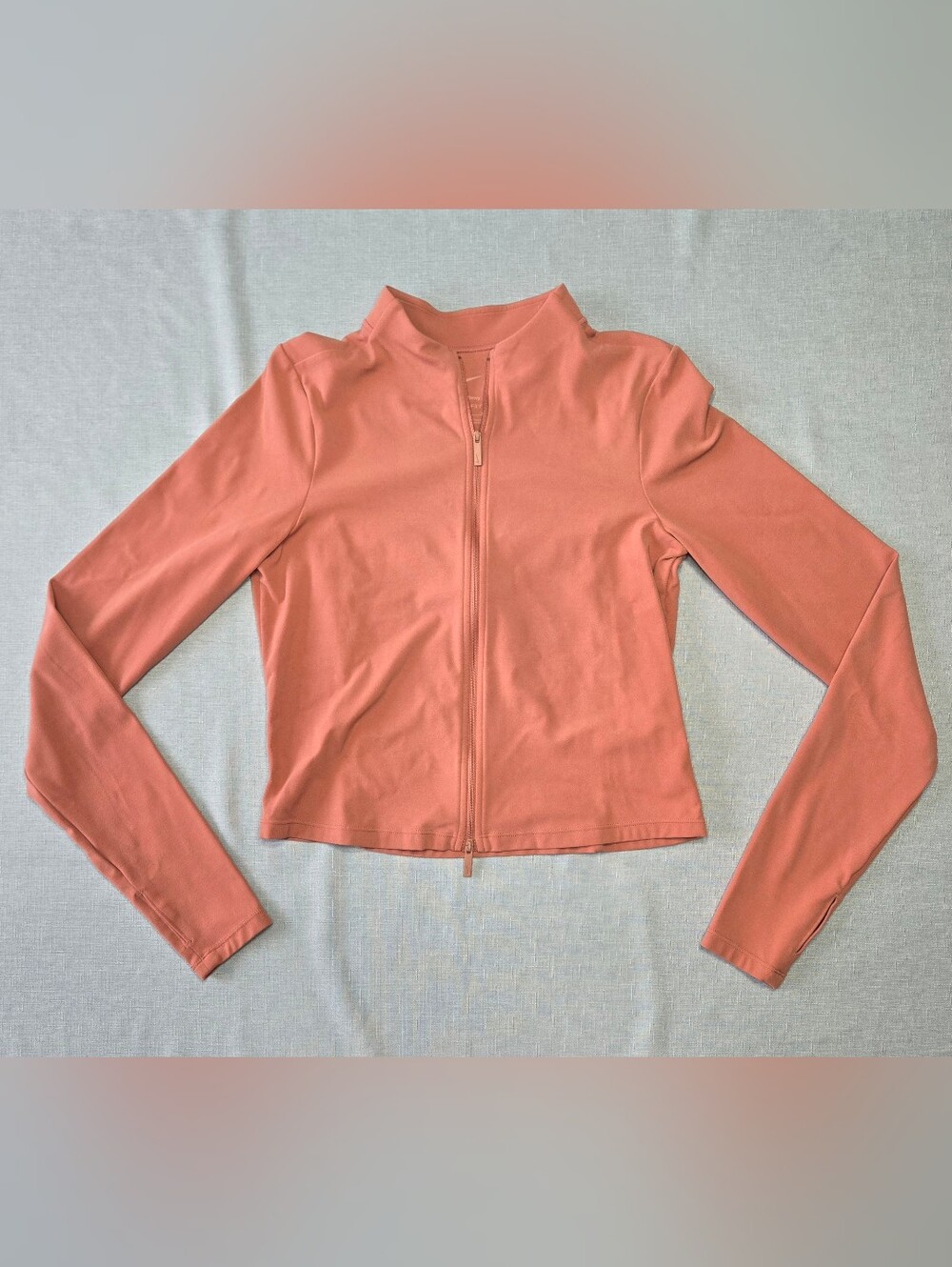 Nike Zenvy Dri-FIT Cropped Full Zip Jacket Women's Medium Coral Pink